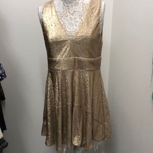 Gorgeous XL Gold Sequin Party Dress by LuLu’s